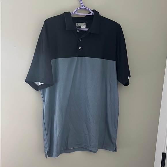 PGA Tour Black and Gray Polo Shirt Performance Fabric - Picture 1 of 3